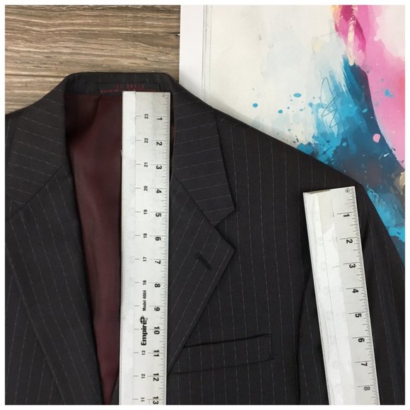 Ted baker Mens Suit‎ Jacket Blazer Sport Coat Two Button Wool 42L Casual Formal - Picture 12 of 13